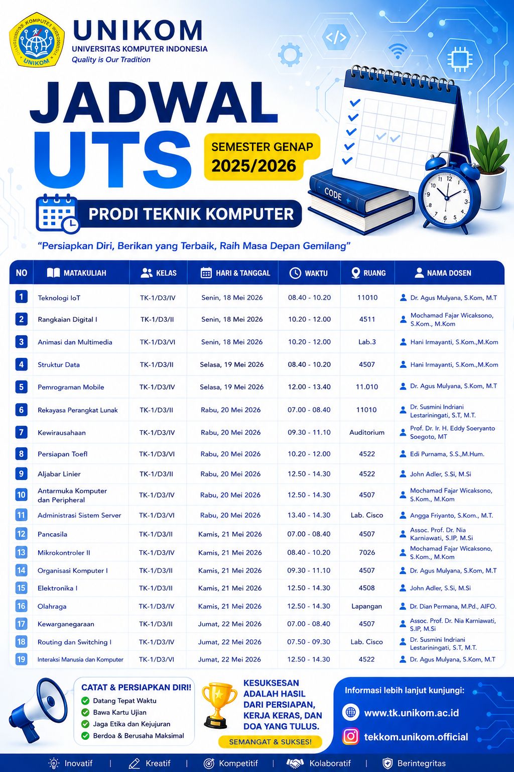 JADWAL UTS SEMESTER GENAP TAHUN AKADEMIK 2025/2026
